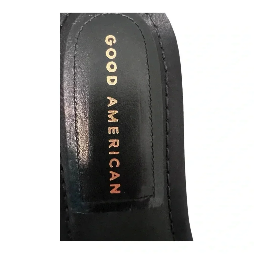 Good American Crystal Crush Bonded Leather Sole Slide Sandal with Square Toe 🔥 - Picture 5 of 7